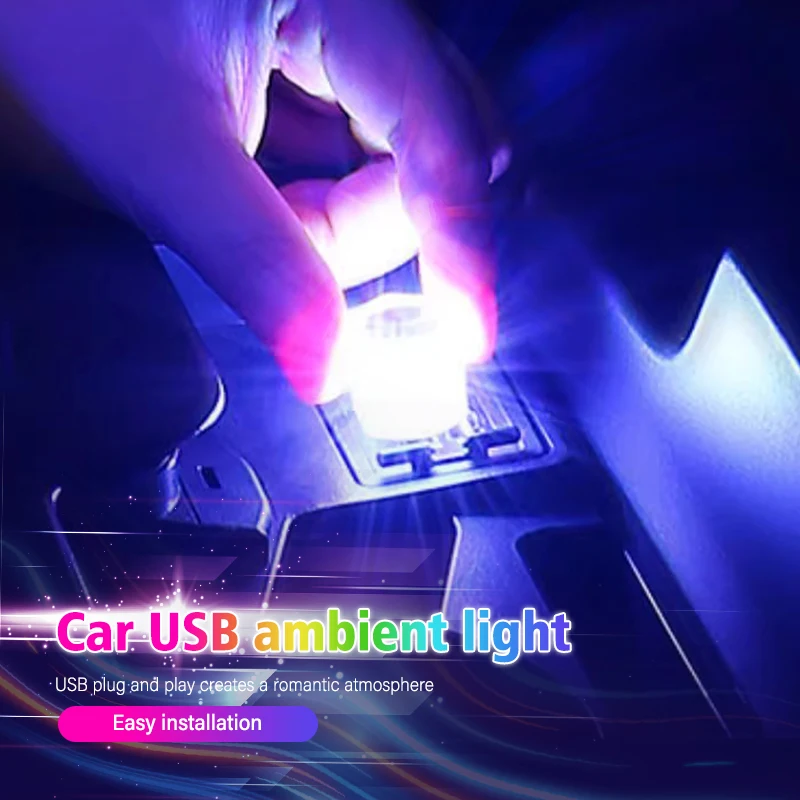 Фото Светодиодная USB-лампа для автомобиля с градиентной подсветкой, разноцветная ночная подсветка для Mercedes Benz AMG A C E S G Class W201 W210 W108 W204 W205 W203 №4