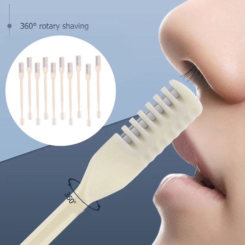 

12/24 Pcs Double Head Manual Nose Hair Trimmer Battery Free For Men 360°Rotary Shaving Nose Hair Remover Tools