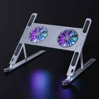 Aluminum Adjustable Laptop Stand For Macbook Computer iPad Tablet Support Notebook Stand Cooling Fan Pad Laptop Holder Base