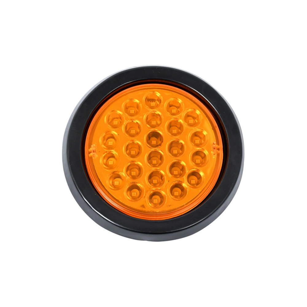 

24 светодиодных круглых задних фонарей автомобиля, стоп-сигнал, боковой габаритный указатель поворота, отражатель прицепа грузовика, задний фонарь 12 В 24 В