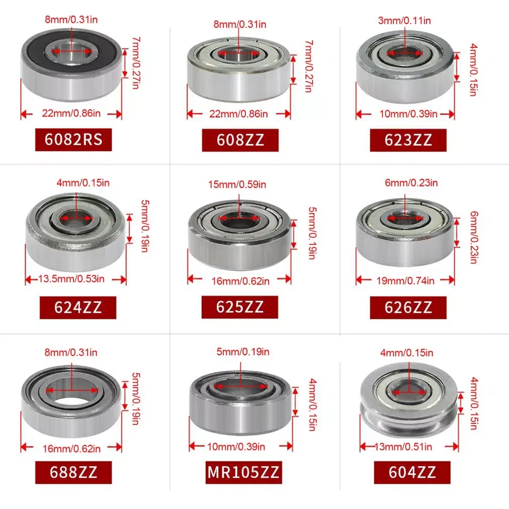 

10pcs Bearing Mini Bearing 623ZZ 624ZZ 625ZZ 626ZZ 608ZZ 688ZZ Deep Trough Ball Bearings For 3D Printer Free Shipping