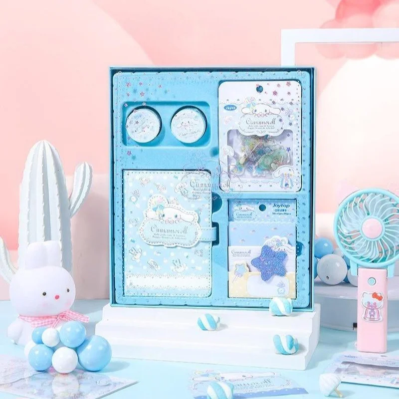 

Набор из блокнота ручной работы с мультипликационным изображением Cinnamoroll Melody Co, Подарочная коробка для учеников, оптовая продажа, подарок на день рождения, набор канцелярских принадлежностей