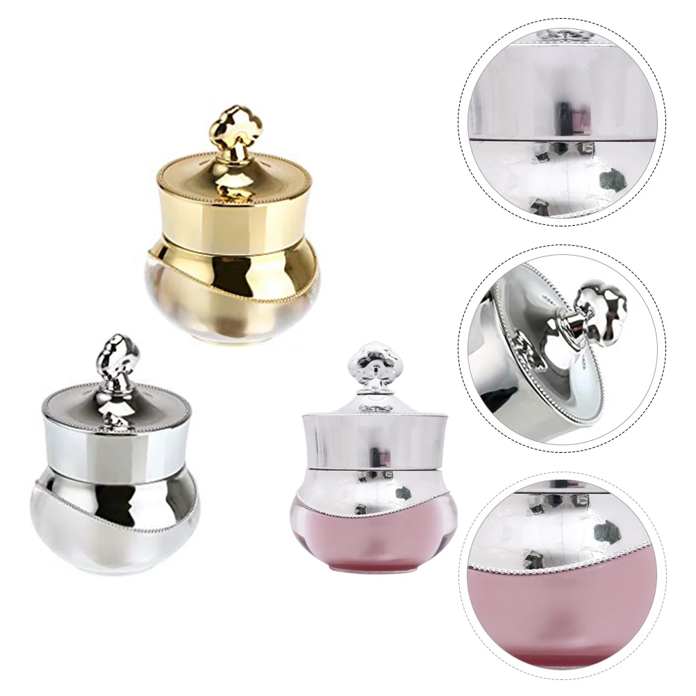 

1 Set 3Pcs Exquisite Crown Travel Bottles Face Cream Jars (Assorted Color)