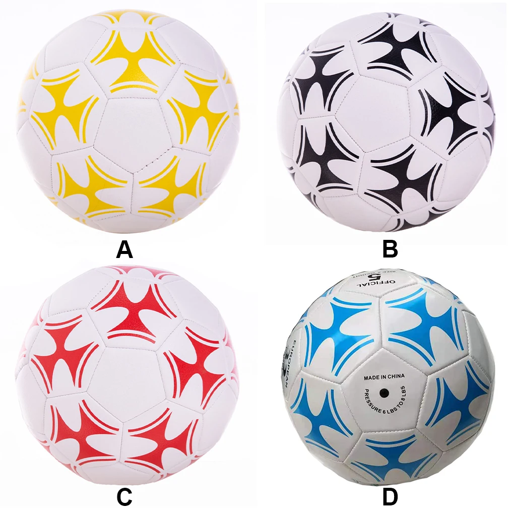 

Soccer Ball PU Leather Size 5 Match Football Outdoor Sports Game Children