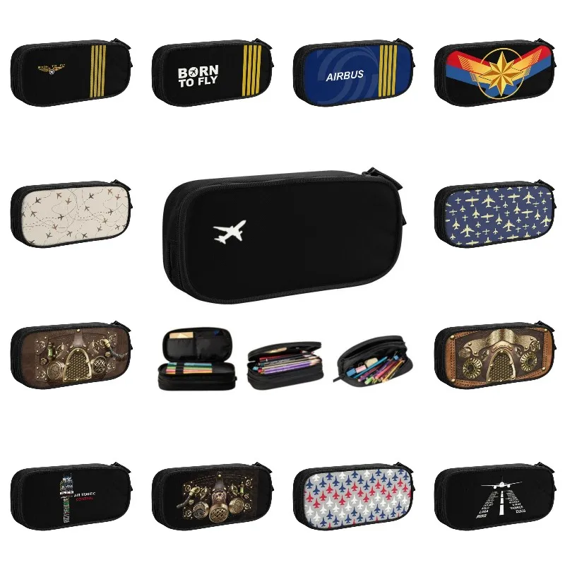 

Милый потрясающий маленький карандаш для самолета, фотокарандаш большой емкости для мальчиков и девочек, пилот летательного аппарата, авиатора, пенал, канцелярские принадлежности