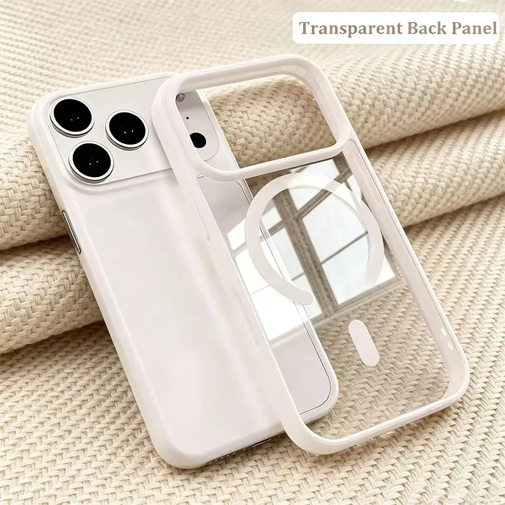 Фото Модный чехол для телефона с беспроводной зарядкой MagSafe для iPhone 18 Pro Max, 17 Air, 16 Plus, 15, 14, 13, 12, 11, 17e, 17, магнитный акриловый чехол №2