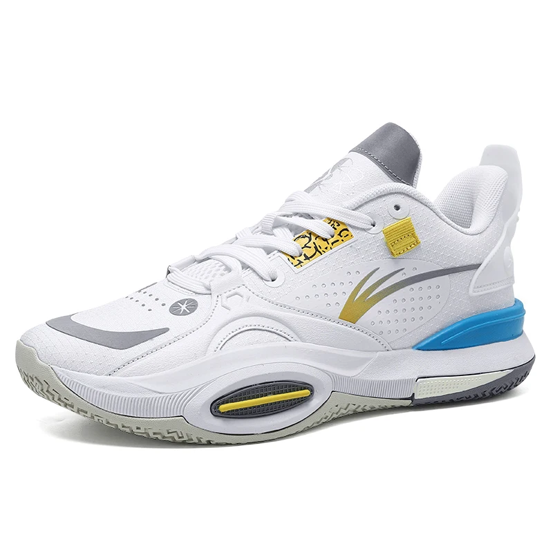 Summer high-top basketball shoes wear-resistant non-slip basketball sneakers high-elastic contrast color lace-up basket sneakers