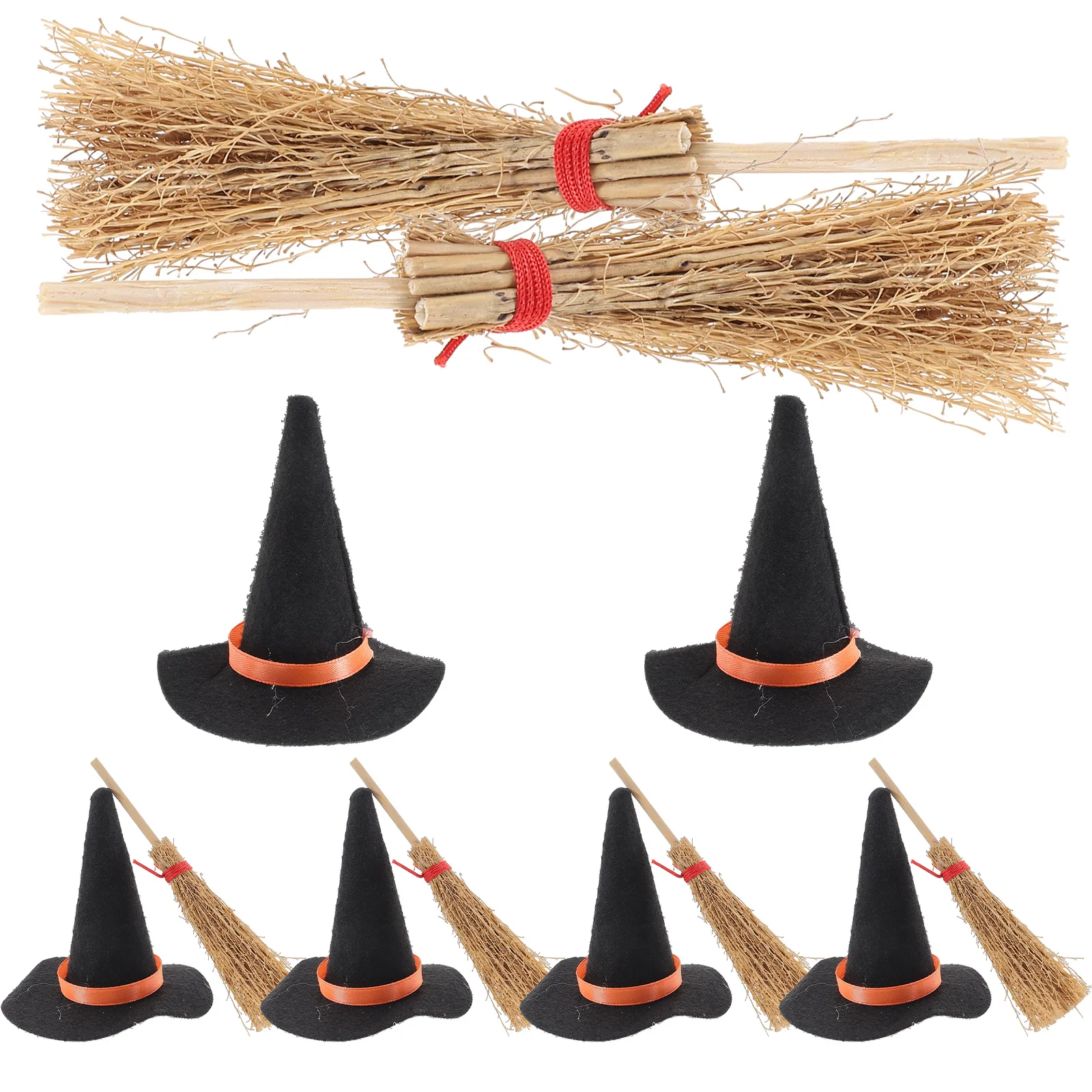 12 шт. мини-шляпа ведьмы с метлой детские игрушки на Хэллоуин куклы маленькие