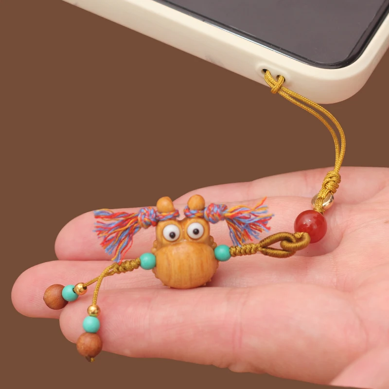 Подвеска для мобильного телефона Quagai Fortune три фута Золотая жаба резьба по дереву