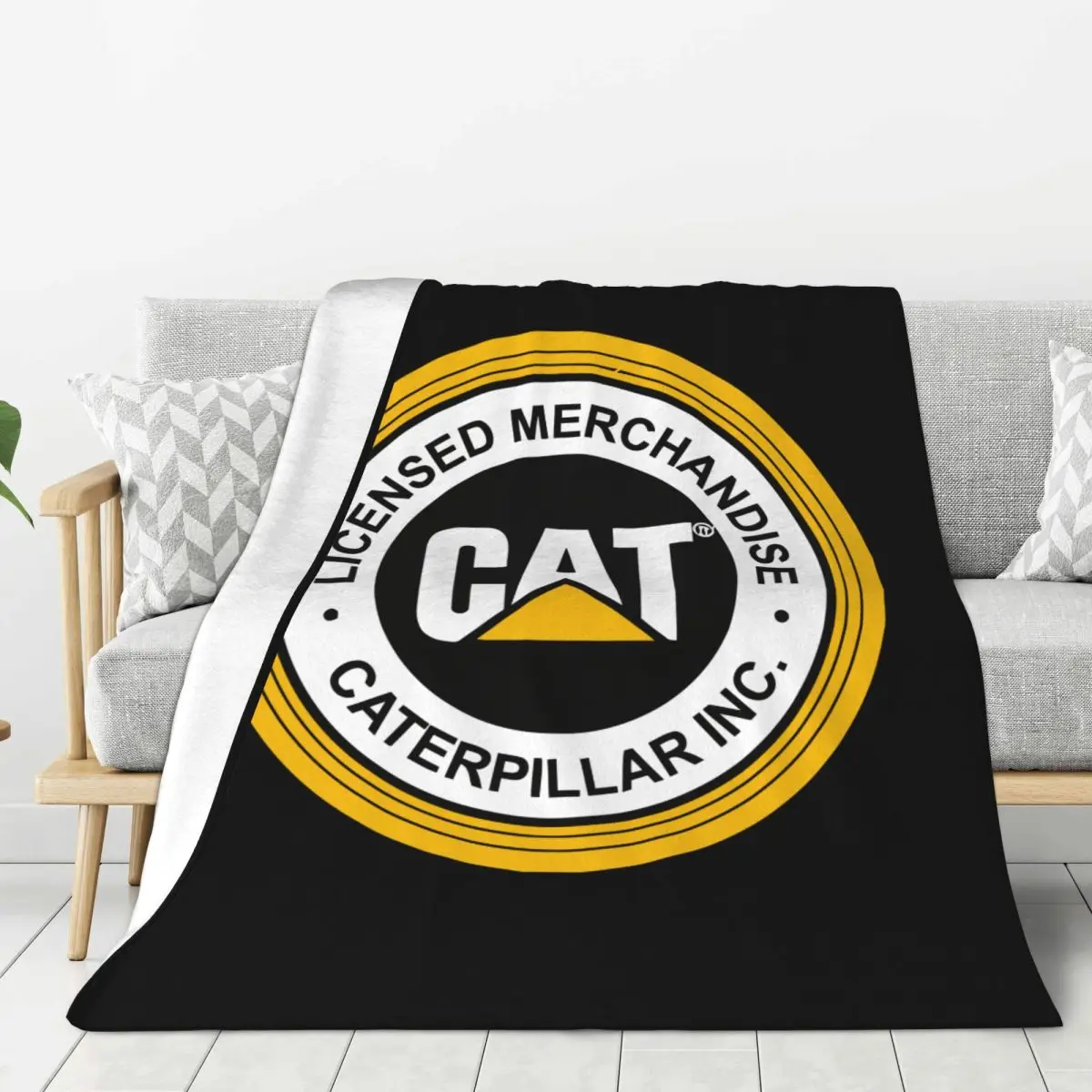 C-Caterpillar кошка экскаватор логотип фланелевое одеяло мягкое и удобное домашнее
