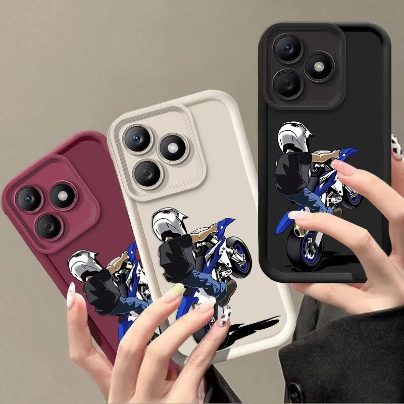 Фото Гибкий силиконовый чехол для Honor X8d 4G X7d 5G, защитный чехол с ударопрочным принтом Motocyber. №2