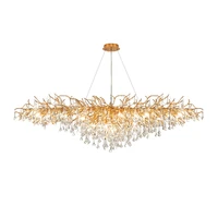 led postmodern golden tear drop round oval crystal chandelier lighting suspension luminaire lampen for living room