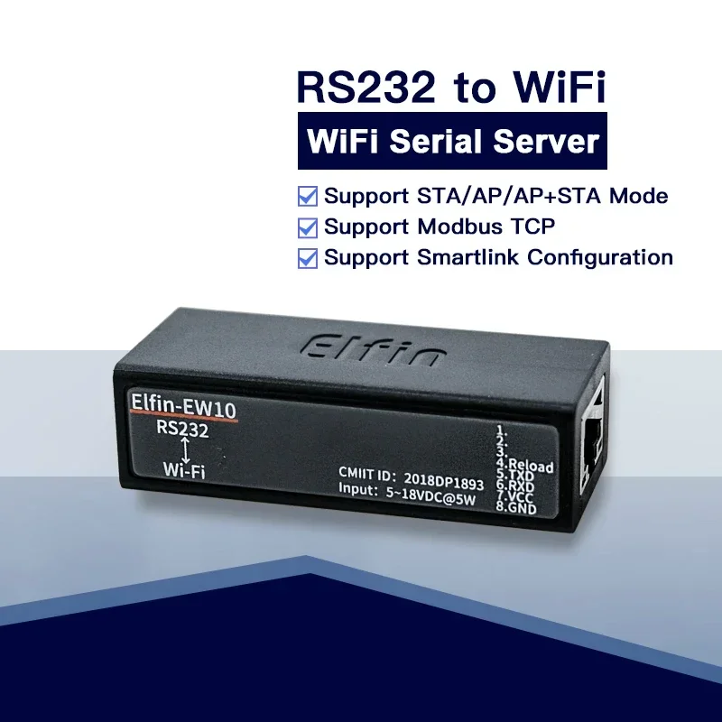 Самые маленькие беспроводные сетевые устройства Elfin-EW10 Modbus TPC Функция IP RJ45 RS232 для