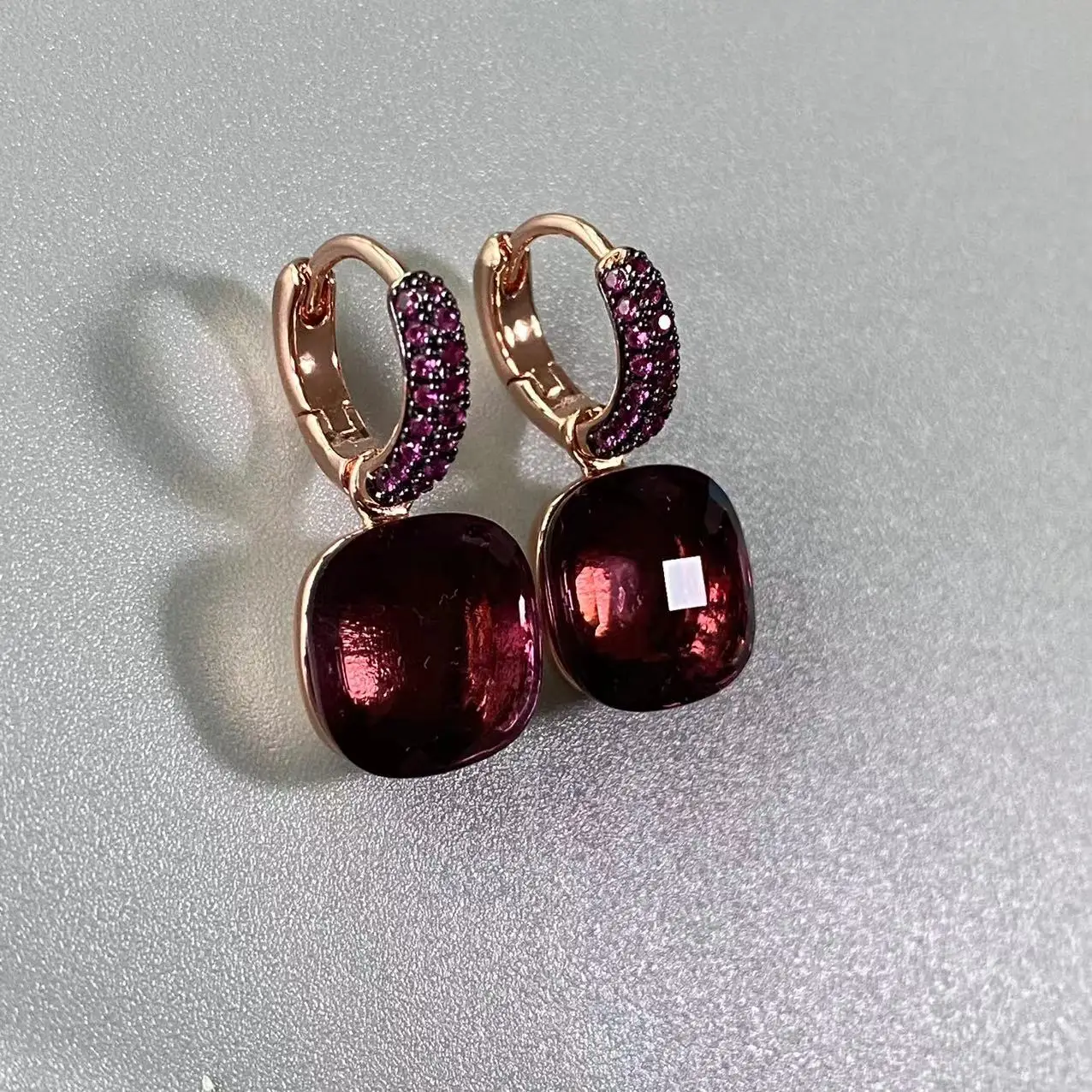 KAISQJEW 12 6 мм серьги-надо с инкрустацией из черного циркона ярких цветов серьги