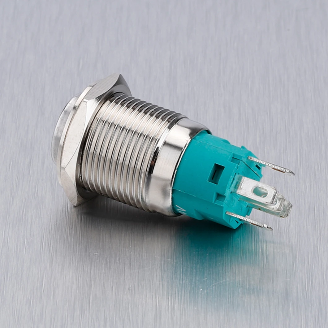 Металлическая кнопка с высокой головкой 16 мм 1NO1NC мгновенный/фиксирующийся
