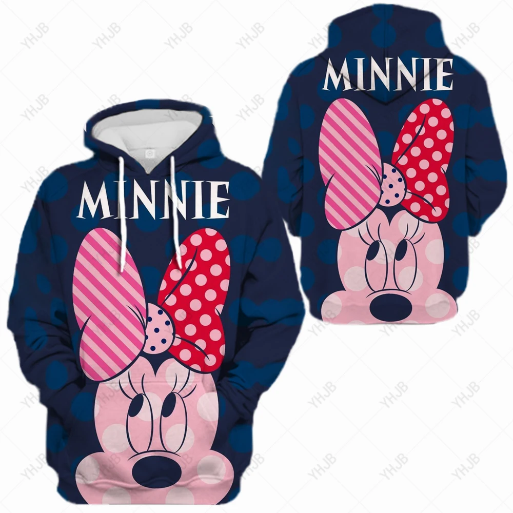 

2023 Autumn Hoodie Fashion Disney Cute Minnie Mickey Anime 3D Print Men's&Women's Hoodies Couple Casual Hoody Sweatshirts
