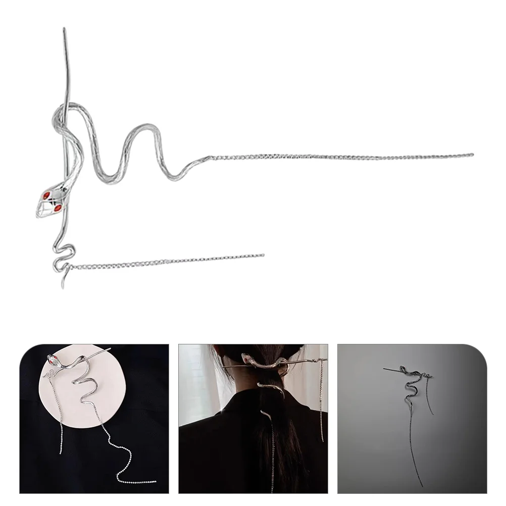 

Snake Hair Stick Hair Pin with Tassel Back Hair Holder Snake Headpiece Girls