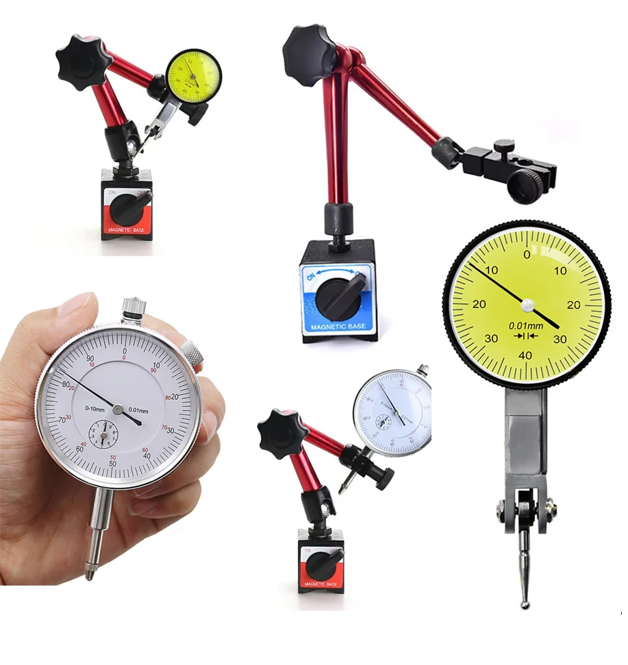 0-0.8mm /0-10mm 0.01mm indicator lever Dial meter ruler Gauge Test Finder Micrometre tool Magnetic Base Holder Stand