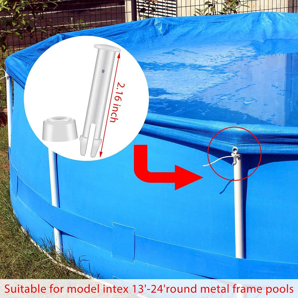 

12 Packs Replacement Plastic Pool Joint Pins with Rubber Seals for Intex Round Metal Frame Swimming Pool Parts