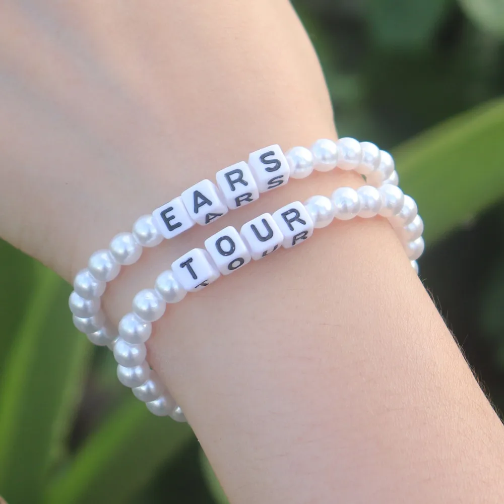 Taylor Lover Eras Tour Bracelets Singer Inspired Gift For Women Imitation Pearl Bracelet Speak Now Album Swiftie Fans Jewelry