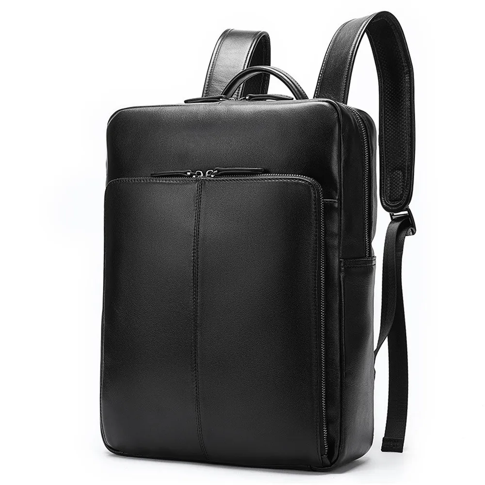 Business Back Computer Backpacks Bags Leather Leather Laptop Black Briefcase Genuine 2021 Male Backpack Travel Men's Pure Luxury