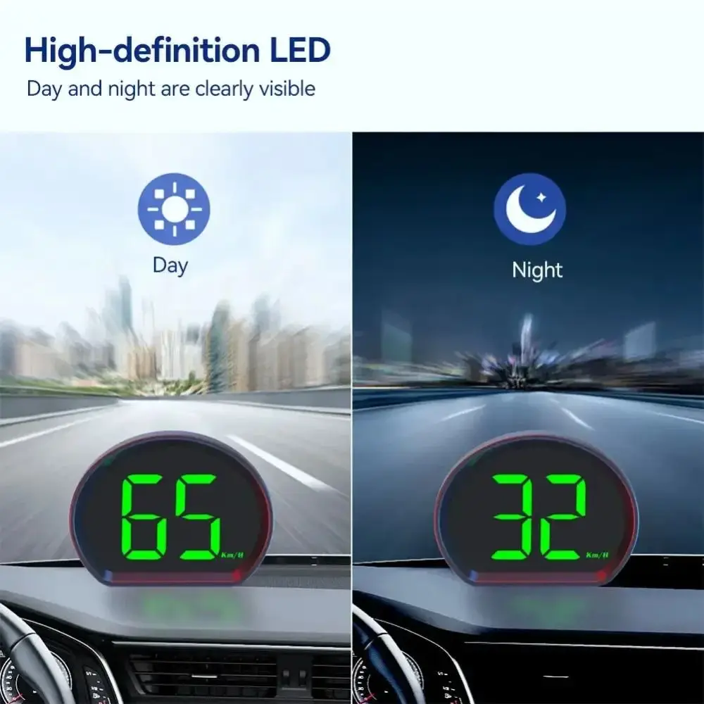 Фото KMH/MPH GPS Автомобильный цифровой спидометр Универсальная совместимость Plug&Play HUD Автомобильный проекционный дисплей Пластиковый портативный №2