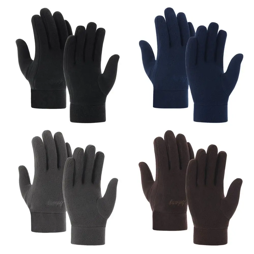 

Новые модные осенне-зимние мужские перчатки флисовые плотные плюшевые меховые теплые варежки женские перчатки варежки с полными пальцами