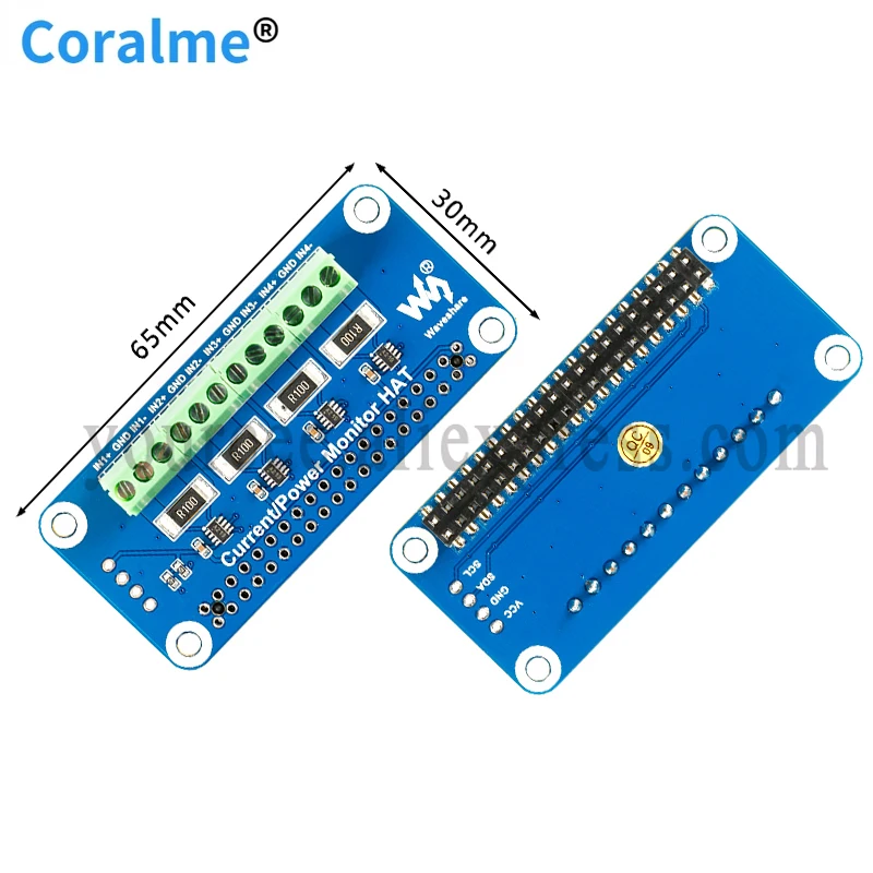 

Power Monitor HAT for Raspberry Pi Current Voltage and Power (power consumption) Monitor 4 Channels Built-in ADC I2C Interface