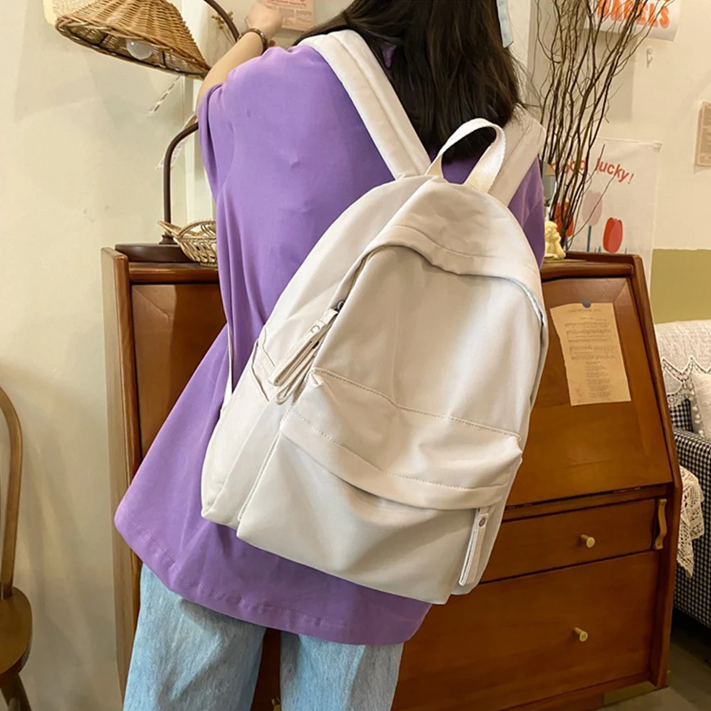 

Холщовый Рюкзак для девочек-подростков, нейлоновый Модный женский ранец с защитой от кражи, школьная сумка на плечо для путешествий