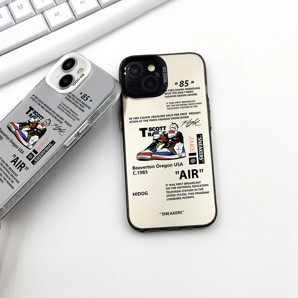Фото Брендовый чехол для телефона Hot Off AIR Sports Shoes для iphone 12 13 11 14 Pro 15 Plus 16 pro Max КРОССОВКИ Белая этикетка Задняя крышка Coque №1