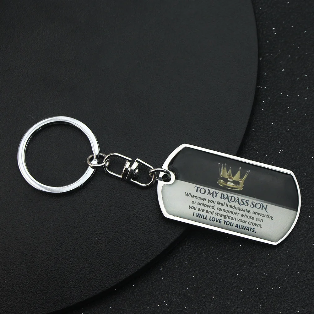 

Hot Selling New 2023 Fashionable Stainless Steel Color Key Chain As A Commemorative Gift for Son and Daughter