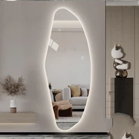 full body decorative mirror wall irregular shape luxury large mirror bedroom with light espejo pared home design exsuryse