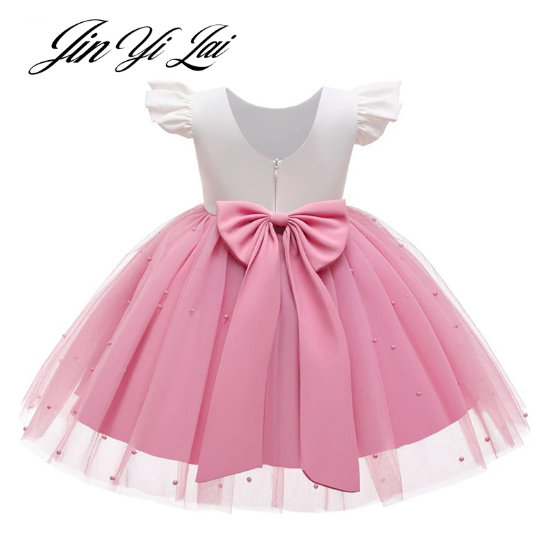 

Детская одежда для девочек, платье с узлом, детский розовый костюм, детское вечернее платье для девочек