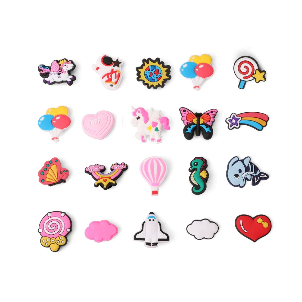 

1pcs Sale Cute Children Sandals Accessories PVC Pink Crocs Charms Slippers Souvenir Decoration Wholesale Kids Party X-mas Gifts