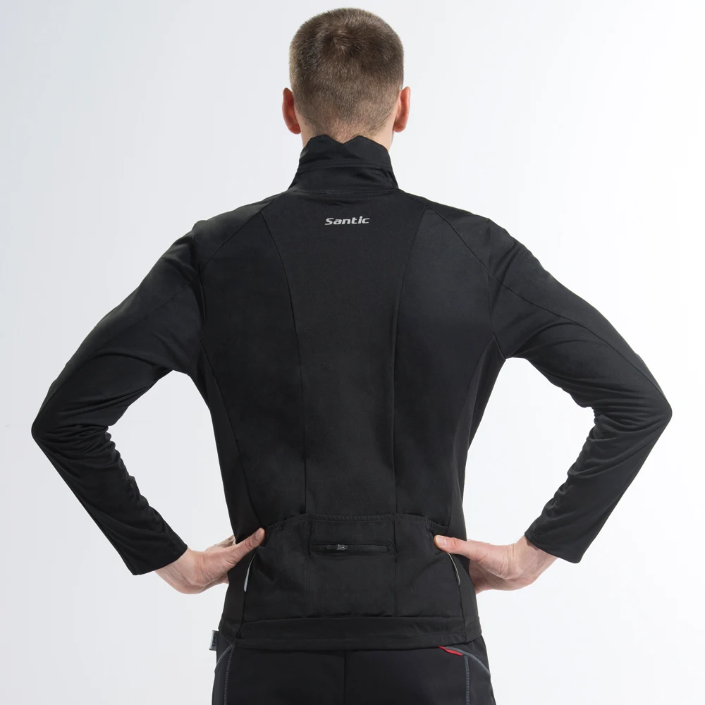 Santic мужская велосипедная куртка комплект зимних термофлисовых курток MTB удобные