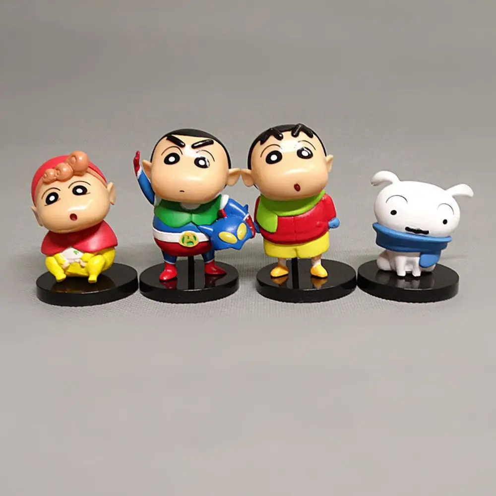 

4 шт./набор кавайные карандаши Shin Chan Мультяшные милые Аниме фигурки модель куклы декор для интерьера рабочего стола фигурки подарки для девочек