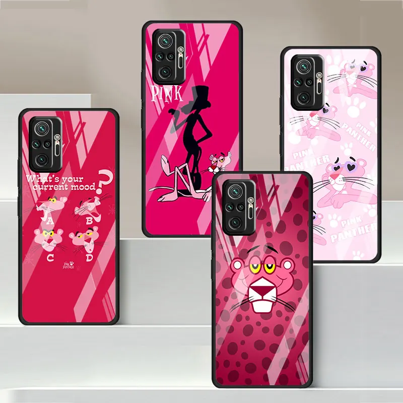 Милый стеклянный чехол с розовой пантерой для Xiaomi Mi Poco X3 NFC F3 11T 11 Lite, чехол для Redmi Note 11 Pro 10 9 8 9C K40, чехол для телефона