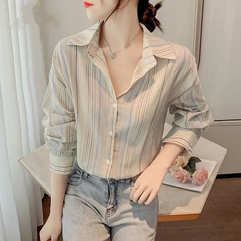 Блузка женская универсальная с длинным рукавом Элегантная модная повседневная