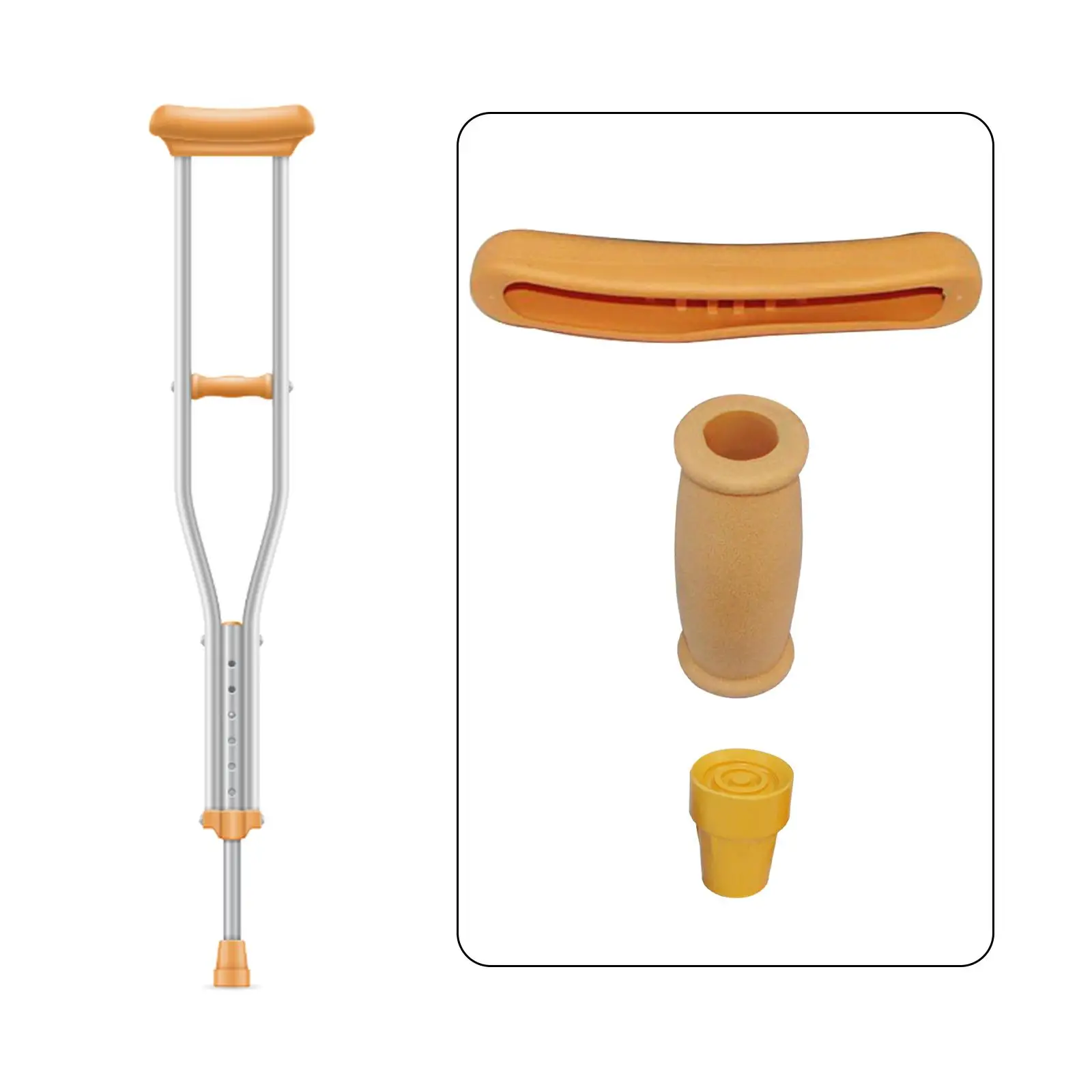 

Replacement Crutch Parts Set Underarm Cushions Hand Grips Padding Crutches Accessories Pads Soft Rubber Pads Comfortable Durable