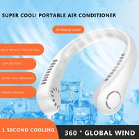 portable neck fan electric wireless fan rechargeable usb mini fan bladeless mute fans hanging neck cooler for outdoor sports