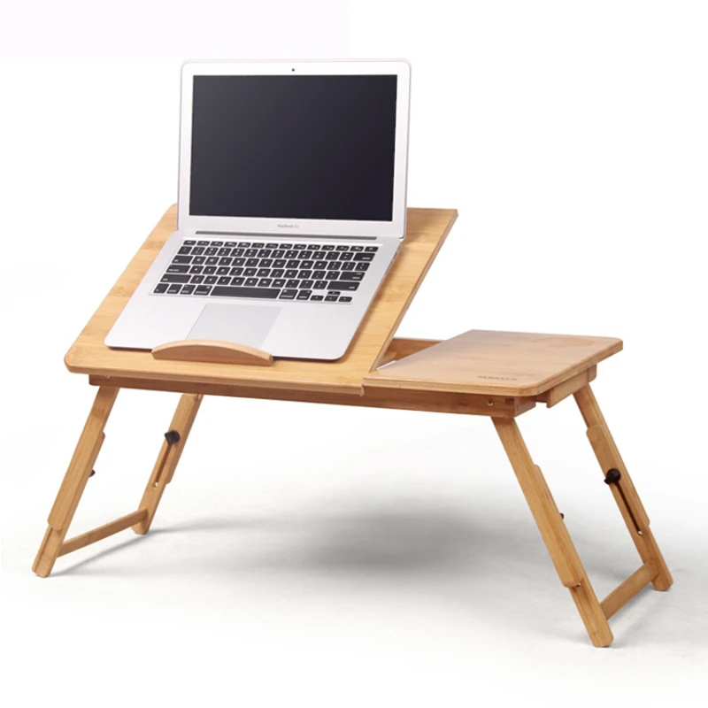 Factory price portable bamboo folding multifunction laptop Tablet PC stand table with fan | Furniture Accessories
