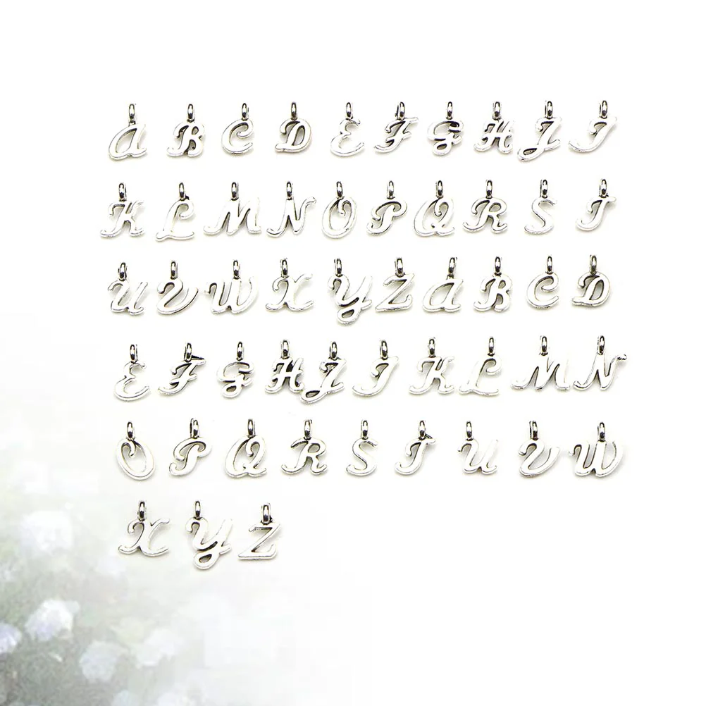 52pcs Letter Pendants A-Z Charms for Jewelry Making and DIY Decoration