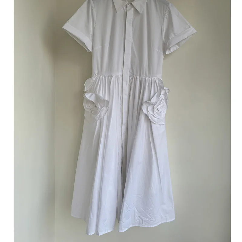 Женское длинное платье в стиле ретро элегантное белое с коротким рукавом