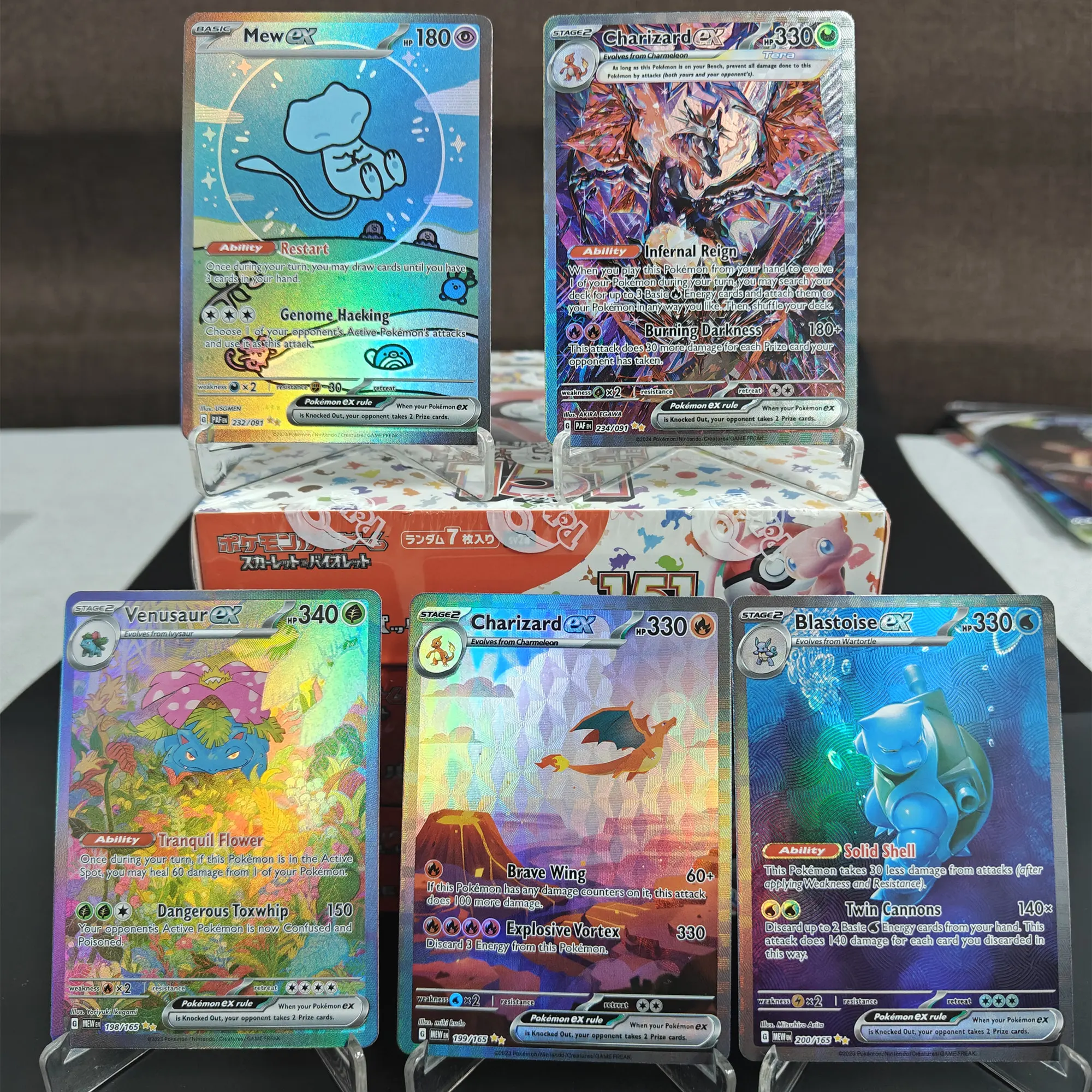 Фото Английские прокси-карты Ptcg Scarlet & Violet 151 Blastoise Venusaur Charizard Ex Collection Коллекционная карточная игра №1