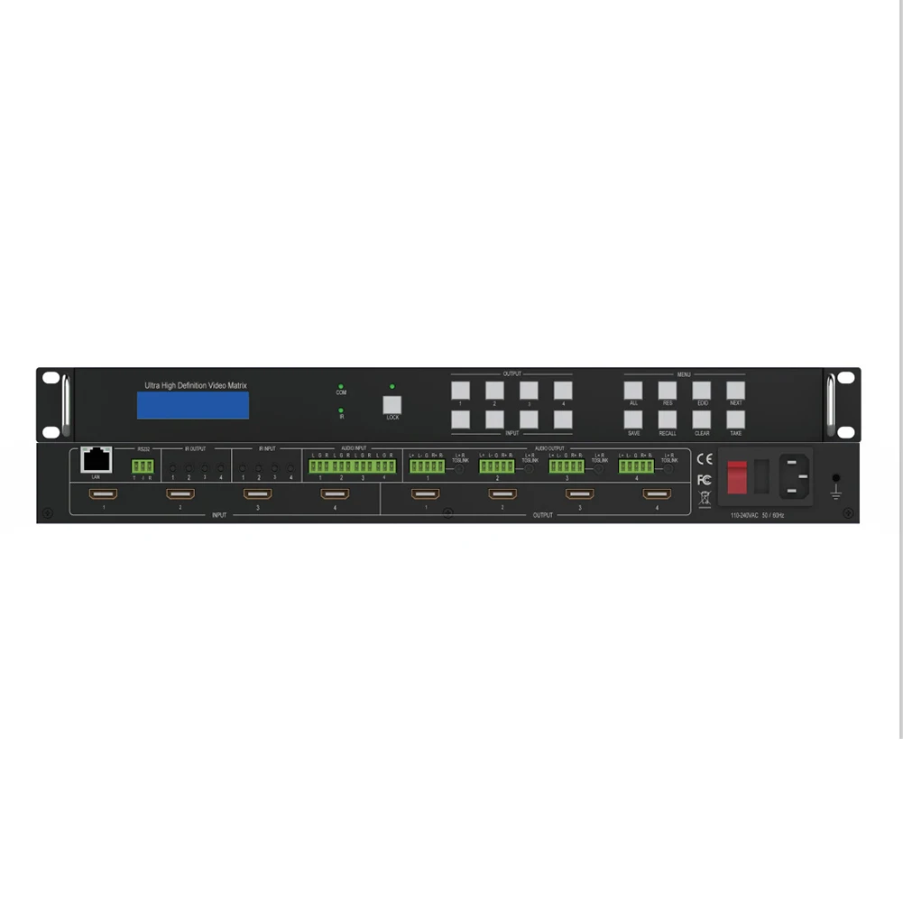 

Матричный коммутатор 4x4 hdmi 4 в 4 Выход 4K60 4:4:4 Поддержка аудио экстракта/RS232/CEC TCP/IP управление LAN