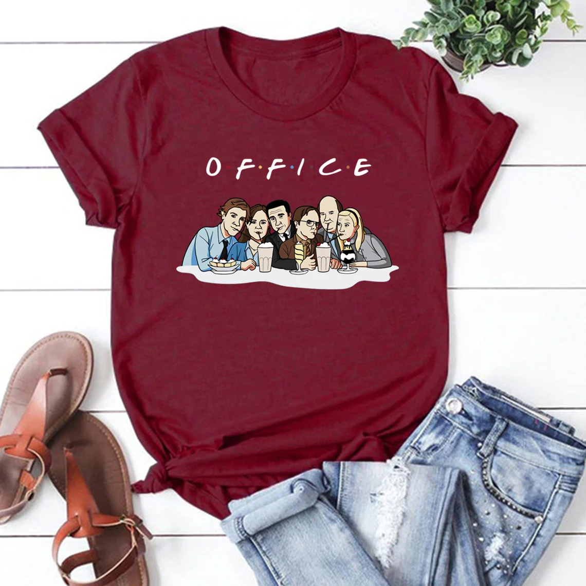 Футболка с надписью «The Office Friends», рубашка Майкла Скотта, американская офисная футболка, женские футболки, футболки с графическим рисунком у... (art.: 3920bc0155178) - 3920bc0155178