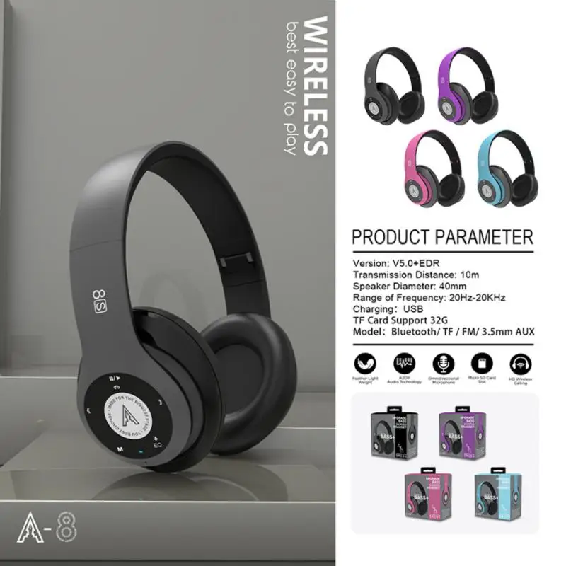 

Беспроводные наушники, Hi-Fi стерео складные Накладные наушники, спортивные наушники со встроенным микрофоном, игровые наушники SD/TF
