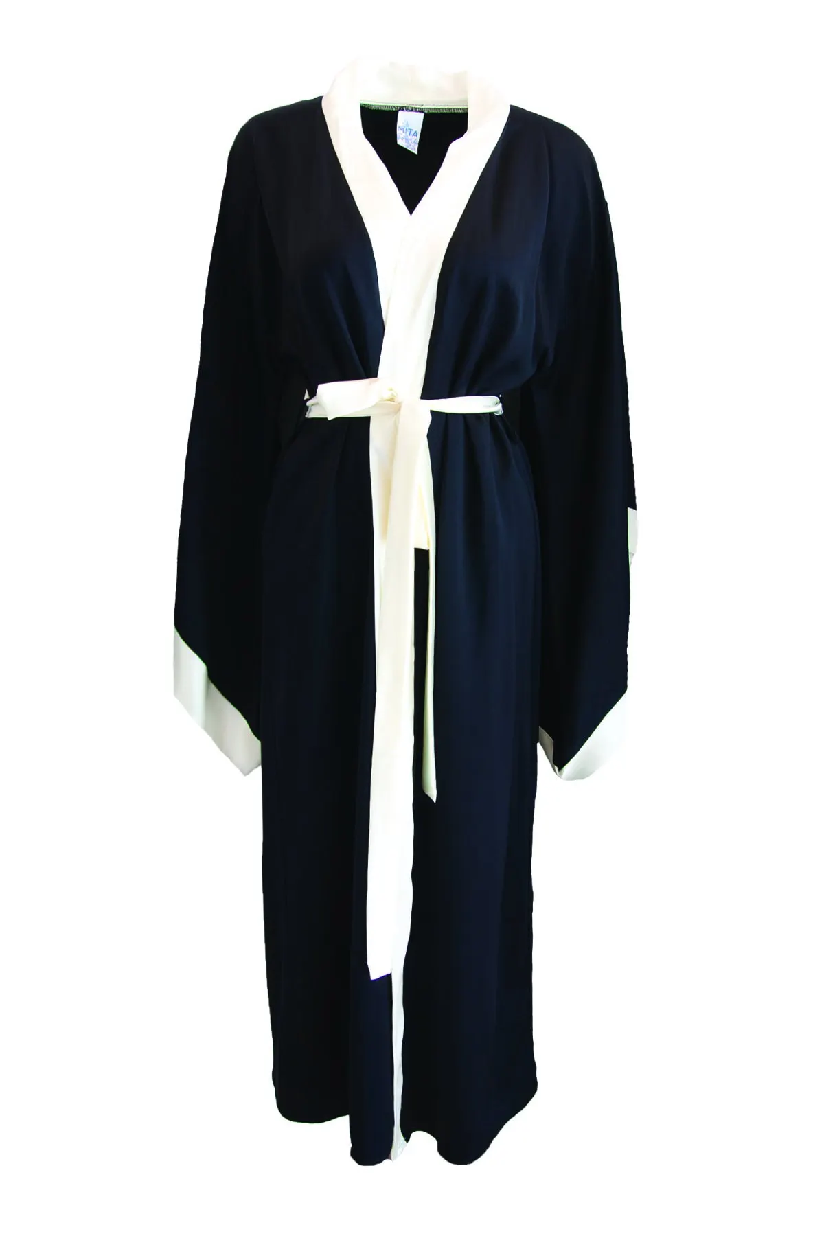 

Women's Kimono Black-ecru Mix Fashion Quality Fabric Robes Caftan Bathrobe Clothes for Ladies Dressing Gown For Women