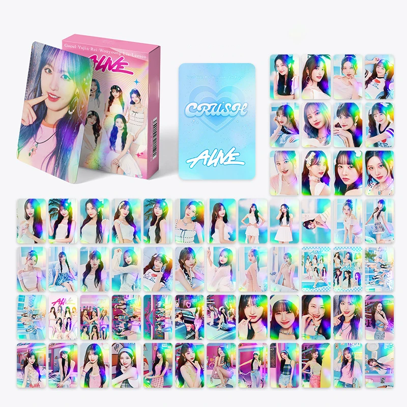 60 шт./компл. Kpop Wonyoung Rei ALIVE альбом лазерные карты Yujin Gaeul Leeseo Liz модные