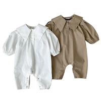 2022 autumn baby romper turn down collar newborn jumpsuit for boys girls one piece overalls infant clothes outer wear